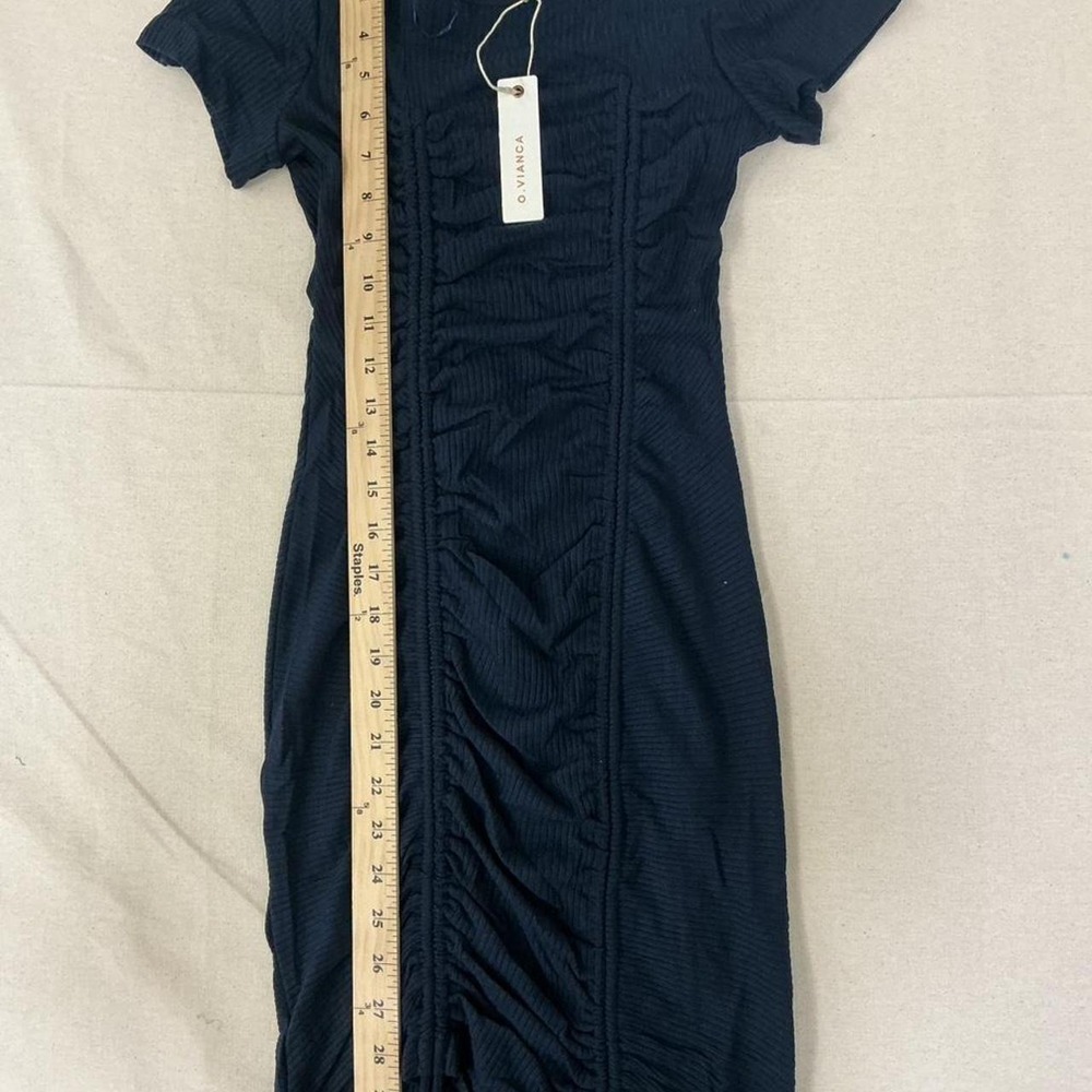 O.VIANCA ruched bodycon midi dress - Picture 3 of 4
